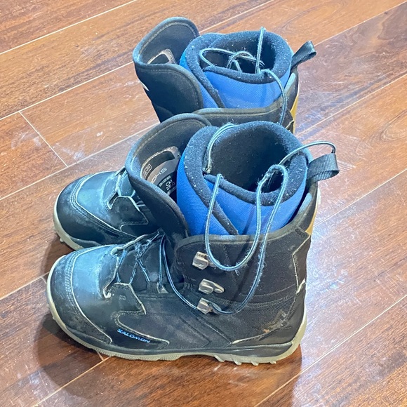 SALOMON KAMOOKS, THERMIC FIT, BLACK/Blue Snowboard Boots 6.5 - Picture 2 of 9